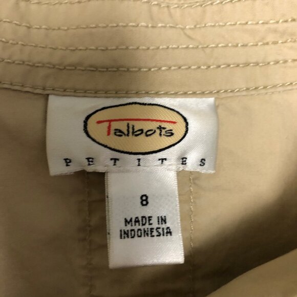 Talbots Jacket Womens 8 Petite Beige Tan Button Front Lightweight Long Sleeve - Picture 6 of 8